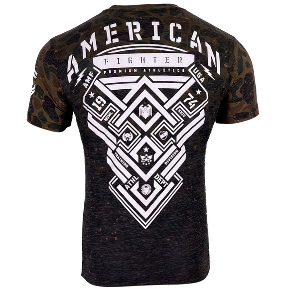 AMERICAN FIGHTER Men's T-shirt BRADDOCK Athletic CAMO Green - Picture 3 of 11